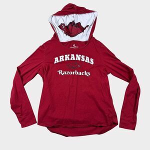 Colosseum Arkansas Razorbacks Womens Medium Red Pullover Hoodie Sweatshirt NCAA